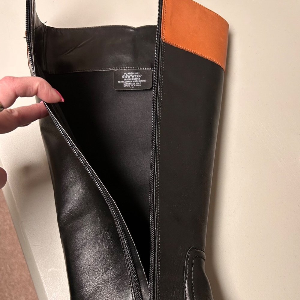 Vince Camuto Wide Calf Leather Riding Boots Andalian Women’s Size 6.5 - Picture 12 of 12